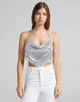 Топ Bershka сірий-сріблястий OLJQN806 M - зображення 1