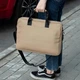 Женская деловая сумка для ноутбука до 15.6" Capitalist Str Beige, бежевая, из фактурной экокожи, 5 отделений - изображение 2
