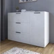 Комод LION Краш с тремя выдвижными ящиками и закрытыми полками Бетон style (LION-044147) - изображение 1