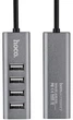 USB хаб Hoco HB1 Line Machine 4USB (metal), кабель 0,8m Сірий - зображення 3