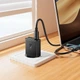 Мережевий зарядний пристрій HOCO N73 Speed PD ultra-thin charger charger Type-C cable 20W Black - зображення 5