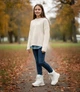 Зимние ботинки на овчине хайтопы для девочки подростка дутики Bi&Ki 01367 молочный 36 (стелька 22,9см) - изображение 2
