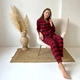 Пижама (рубашка+штаны) женская теплая Фланель XL Клетка красная с черным Cosy F71P - изображение 4