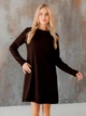 Платье короткое вязаное осеннее женское ARTKNIT Николь S Коричневое (2251948303014) - изображение 1
