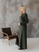 Платье длинное вязаное осеннее женское ARTKNIT Николь L Темно-зеленое (2251948766017) - изображение 4