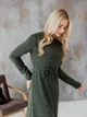 Платье длинное вязаное осеннее женское ARTKNIT Николь L Темно-зеленое (2251948766017) - изображение 7