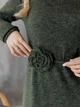 Платье миди вязаное осеннее женское ARTKNIT Николь М Темно-зеленое (2251948762019) - изображение 7