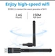 USB Wi-Fi адаптер с антенной беспроводной сетевой вайфай для ПК ноутбука Т2 тюнеров ресиверов приставки IPTV MT7601 2.4GHz 150 Mbps 802.11 b/g/n Wireless WiFi Lan Adapter - изображение 7