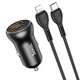 Автомобильное зарядное устройство HOCO NZ5 PD30W+QC3.0 (1Type-C/1USB) + Type-C-Lightning, Black - изображение 4