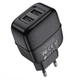 Сетевое зарядное устройство Hoco C77A 2 USB 2.4A Lightning 1 м Black - изображение 2