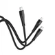 USB кабель HOCO U102 5A 100W 2in1 Type-C to Type-C/Lightning 1.5m, Black - зображення 2