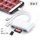 OTG адаптер переходник картридер Lightning / 2USB / SD / TF to USB / Lightning / Type-C, White - изображение 3