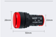 Индикатор сети/напряжения/питания AD16-22DS LED, 22DS, 220В, 2.5кВт, IP65 - красная - изображение 2