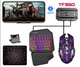 Геймерский набор игровой 5 в 1 для игр на телефоне комплект T-WOLF TF950 игровая одноручная клавиатура мышь беспроводная Bluetooth хаб подставка коврик для Android смартфона планшета для мобильного геймера Mobile Gaming Comboo - изображение 2