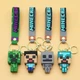 Набор брелок Minecraft 4 шт фигурки Майнкрафт с главными персонажами Крипер / Creeper, Скелет / Skeleton, Стив / Steve и Стив в алмазной броне - изображение 2