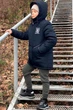 Зимняя куртка пальто Винтер на овчине для мальчика Детский теплый пуховик парка на меху для детей и подростков зима Синий 128-134 - изображение 4