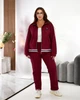 Жіночий прогулянковий костюм із замши (кофта + брюки) Uaclothes 58/60 Бордовий (like35380-158011373) - зображення 4