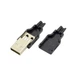 USB-AM - Разъем USB кабельный, штекер тип А, 4 контакта покрытие позолота 24К, корпус- пластик, цвет- черный - изображение 8