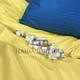 Комплект постельного белья Наша Швейка (простынь на резинке) Сатин страйп Желтый и ярко синий однотонный Двуспальный 180х215 см - изображение 3