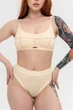 Хлопковый комплект нижнего белья Basic Fit топ-бра и трусики-слипы Бежевый M - изображение 2