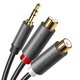 Кабель 3,5 AUX to 2 RCA Ugreen AV109 Y-образный адаптер, позолоченный, для наушников, совместимый с iPhone, iPod, iPad, MP3, TV, DVD, DJ-контроллером, 20см Black (10547) - изображение 4