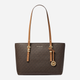 Сумка шоппер жіноча Michael Kors Quinn Md Ew Tz Tote 30T5GQNT2B 252 Темно-коричнева (800070349084) - зображення 1