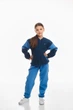 Дитячий спортивний утеплений костюм Kindamor Little Explorer Blue/Dark Blue, фліс, на змійці, для дівчинки 116 см блакитний з синім - зображення 1