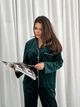 Піжама жіноча тепла велюр кант (штани+сорочка) XL-XXL зелений - зображення 7