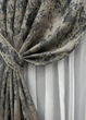 Комплект готовых штор VR-Textil Лен Премиум № 1694ш Черный с бежевым 100х290 см 2 шт (31-915) - изображение 5