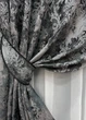 Комплект готовых штор VR-Textil Лен Премиум № 1695ш Черный с серым 100х290 см 2 шт (31-912) - изображение 5