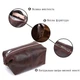 Кожаная винтажная косметичка Shvigel 16398 Коричневый - изображение 4