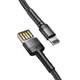 Кабель зарядный Lightning Baseus Cafule Cable USB for Lightning 2.4A 1 м Grey/Black (CALKLF-GG1) - изображение 2
