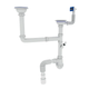 Сифон для кухні Zerix SK-03-A 3 1/2"x40 з двома різьб. випусками та відведенням для пральної машини ZX4955 - зображення 1