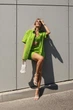 Модный женский салатовый льняной комплект Alessandra повседневный легкий для пляжа прогулок активного отдыха подростков и женщин/S - изображение 5