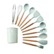 Великий набір кухонного приладдя Kitchen Set 12 шт. Силіконові аксесуари для кухні з підставкою - зображення 2