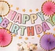 Прапорці Паперові Макарун HAPPY BIRTHDAY З Золотою Облямівкою - зображення 3