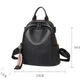 Кожаный женский городской рюкзак Olivia Leather 30х24х13 матовая сумка на плече черная - изображение 3