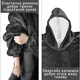 Плед толстовка с капюшоном и рукавами Huggle Hoodie оверсайз. Цвет: серый (064x) - изображение 2