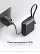 Повербанк 10000 mAh 22.5W Foneng PX115 с LED дисплеем и быстрой зарядкой PD/QC USB-C порт встроенный кабель Type-C lightning универсальный мощный портативный повер банк 10 000 power bank павербанк для телефона iPhone Samsung роутера планшета серый - изображение 14