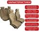 Универсальные меховые накидки - чехлы с подголовником на передние и задние сиденья авто из овчины (эко-мех) Runa бежевые (301-5-N) - изображение 2