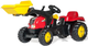 Traktor na pedałach Rolly Toys Kid z łyżka i przyczepa Czerwony (4006485023127) - obraz 2