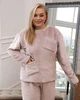 Теплая двусторонняя махровая пижама 4XL Пудровый - изображение 5
