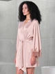 Халат женский больших размеров летний Effetto Satin Elegance S03406 2XL Розовый беж (5905042692952) - изображение 4