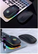 Беспроводная оптическая мышь Koanni Slim LED RGB 1600 DPI перезаряжаемая тихая бескликовая 2.4G черная - изображение 4