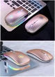 Бездротова оптична мишка Koanni Slim LED RGB 1600 DPI перезарядна тиха безклікова 2.4G рожева - зображення 3