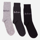 Набір чоловічих шкарпеток високих бавовняних Lee Cooper Anksocks 727 Чорний/Сірий (5906598069304) - зображення 1