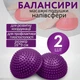Полусфера с шипами массажный ортопедический балансир фитнеса и спорта 16 см фиолетовый набор 2 шт - изображение 1