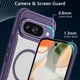 Чехол бампер для Google Pixel 9 противоударный MagSafe AirBag carbon fiber Purple - изображение 4