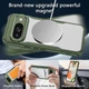 Чехол бампер для Google Pixel 9 противоударный MagSafe AirBag carbon fiber хаки - изображение 5