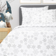 Komplet pościeli Homla Simply Scandy Lugn Poszewka na pościel 220 x 200 cm + 2 poszewki na poduszki 70 x 80 cm bawełniany w śnieżynki Biały (5902869942017) - obraz 2